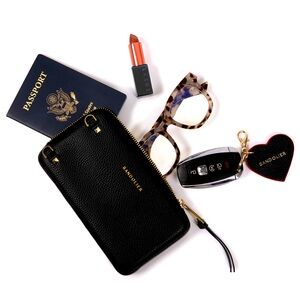 Bandolier Expanded Pouch in Black Pebble Leather - New